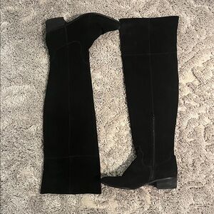 Black Over-the-Knee Suede Boots